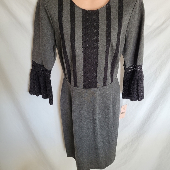 NWT Nanette Lepore Charcoal Zip Dress - Picture 4 of 7